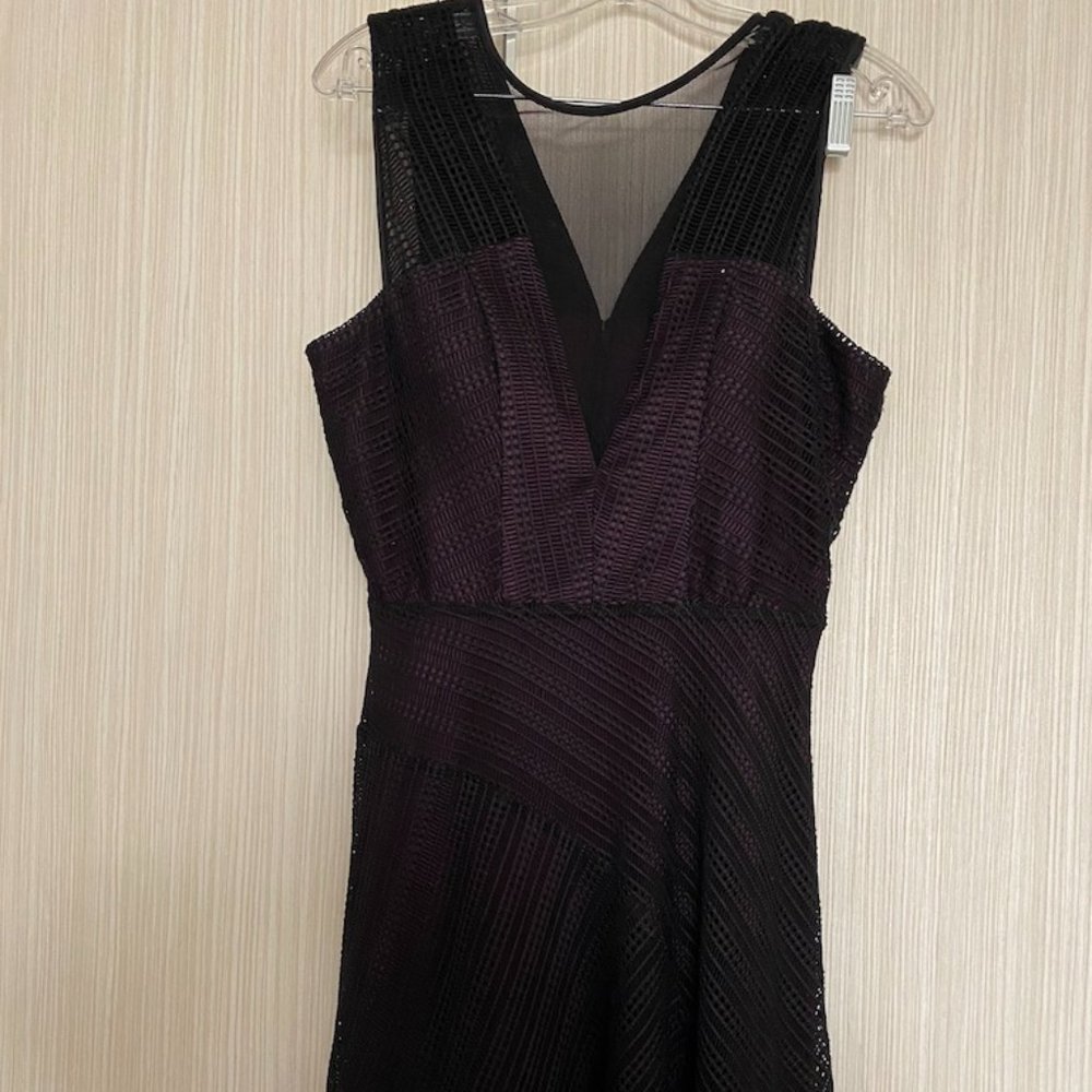 Black and purple mesh dress